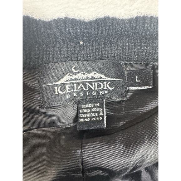 Icelandic Design Wool Cardigan Purple Floral Nordic Sweater W/metal Clasps Sz Lg - Picture 3 of 8